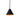 Black pendant light with a copper interior on a white background