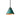 Pendant light with patina verdigris cone-shaped shade on a white background