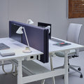white table lamps in a modern office