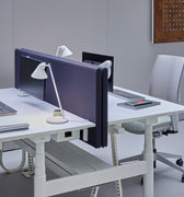 white table lamps in a modern office