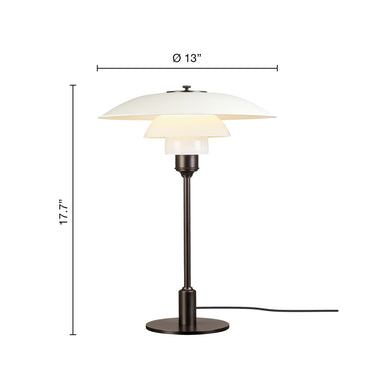 Poul Henningsen 'PH 3½-2½' Metal and Glass Table Lamp for Louis Poulsen Two Enlighten dimensions