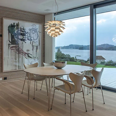 Poul Henningsen 'PH Artichoke' Glass Pendant Light for Louis Poulsen Two Enlighten dining room lifestyle