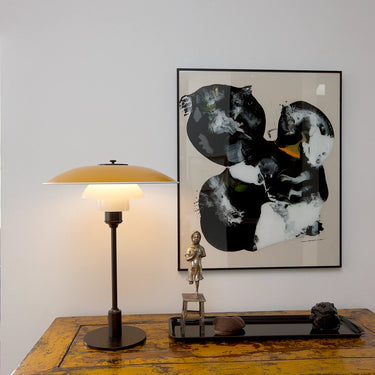 Poul Henningsen 'PH 3½-2½' Metal and Glass Table Lamp for Louis Poulsen Two Enlighten yellow lifestyle
