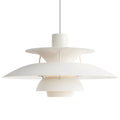 Poul Henningsen 'PH 5' Monochrome Pendant for Louis Poulsen two enlighten monochrome pale white 