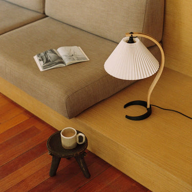 Timberline Table Lamp in Oak and Birch by Mads Caprani for GUBI Two Enlighten lifestyle living room 