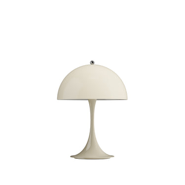beige opal table lamp on a white background