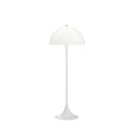 White 1970s panthella floor lamp on a white background