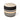 Striped kilim ottoman with black, white, and orange stripes on a white background