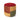 Multicolored ottoman with red, orange, and green sections on a white background