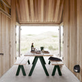 TAF Outdoor 'Overlap' Bench in Cedar and Steel for Skagerak Two Enlighten 