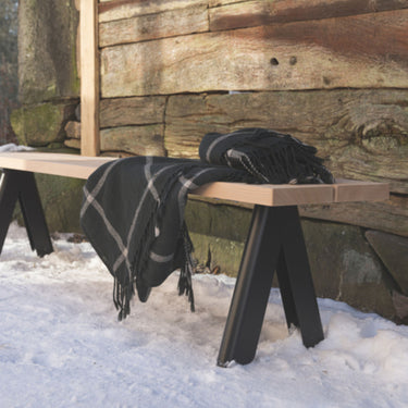 TAF Outdoor 'Overlap' Bench in Cedar and Steel for Skagerak Two Enlighten 