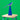 Blue bird-shaped lamp on a wooden stool against a green background