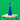 Blue bird-shaped lamp on a wooden stool against a green background