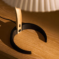 Timberline Table Lamp in Oak and Birch by Mads Caprani for GUBI Two Enlighten base detail 