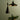 Two pendant lights hanging above a table with a vase of flowers on a green background