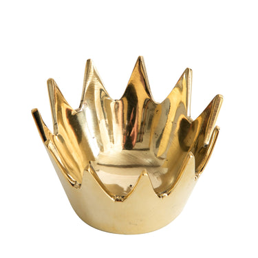 Gold crown-shaped decorative item on a white background