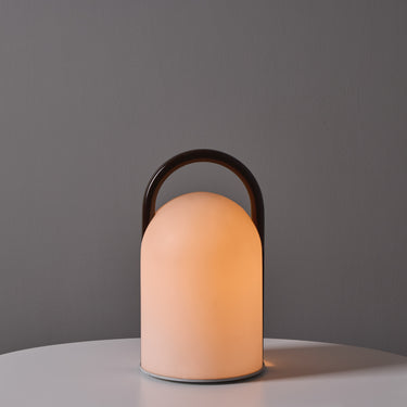 1980s Romolo Lanciani Brown and Glass 'Tender' Table Lamp for Tronconi