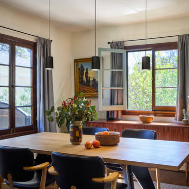 1950s Black Metal Cylindrical Jo Hammerborg Pendants for Louis Poulsen