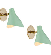 1950s Gino Sarfatti Model #10 Sconce for Arteluce in Green Two Enlighten 