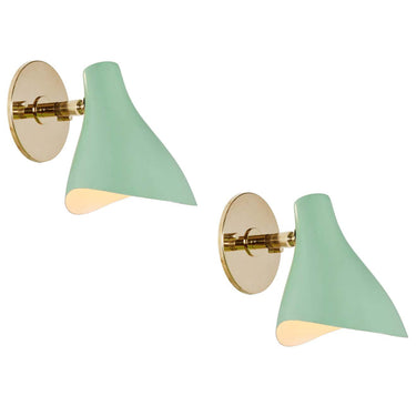1950s Gino Sarfatti Model #10 Sconce for Arteluce in Green Two Enlighten 