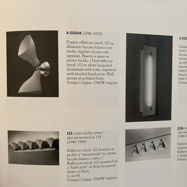 1950s Gino Sarfatti Model #10 Sconce for Arteluce catalogue two enlighten 