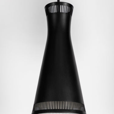 1950s Mauri Almari Perforated Black Metal Pendant for Idman Oy Finland

