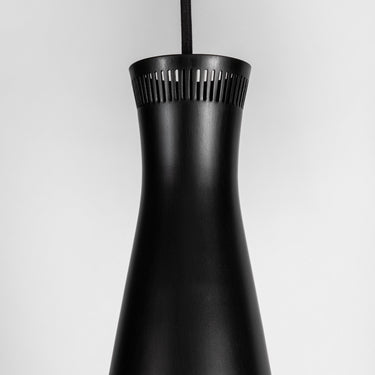 1950s Mauri Almari Perforated Black Metal Pendant for Idman Oy Finland