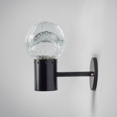 V3130 1960s Gino Sarfatti Metal and Seguso Glass Sconce for Arteluce for Two Enlighten