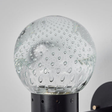 V3130 1960s Gino Sarfatti Metal and Seguso Glass Sconce for Arteluce for Two Enlighten