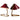 Two vintage-style table lamps with maroon shades and brass bases on a white background