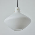 V3312 1950s Stilnovo Sculptural Opaline Glass Pendant for Two Enlighten