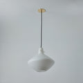 V3312 1950s Stilnovo Sculptural Opaline Glass Pendant for Two Enlighten