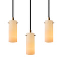 V3394 1950s Stilux Milano Opaline Glass & Brass Pendant Two Enlighten
