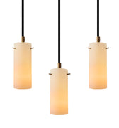 V3394 1950s Stilux Milano Opaline Glass & Brass Pendant Two Enlighten
