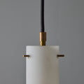 V3394 1950s Stilux Milano Opaline Glass & Brass Pendant Two Enlighten
