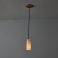 V3394 1950s Stilux Milano Opaline Glass & Brass Pendant Two Enlighten