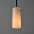 V3394 1950s Stilux Milano Opaline Glass & Brass Pendant Two Enlighten