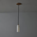 V3394 1950s Stilux Milano Opaline Glass & Brass Pendant Two Enlighten