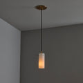 1950s Stilux Milano Opaline Glass & Brass Pendant for Two Enlighten