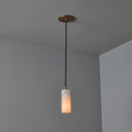 V3394 1950s Stilux Milano Opaline Glass & Brass Pendant Two Enlighten