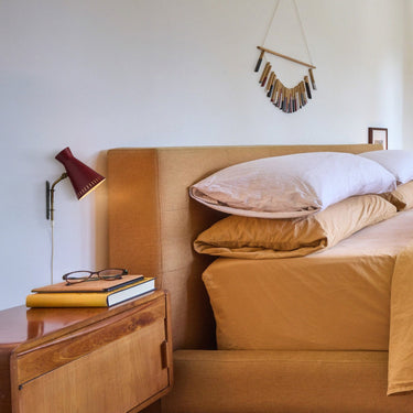 Mauri Almari red wall sconce in Modern Bedroom for Two Enlighten
