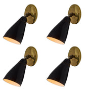 1950s Mid-Century Black and brass wall sconce by Ostuni