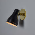 V3478 1960s Black & Brass Wall Lamp Attributed to Jacques Biny for Two Enlighten