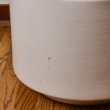 V3521 1960s Architectural Pottery White Ceramic Planter Attributed to Lagardo Tackett Two Enlighten