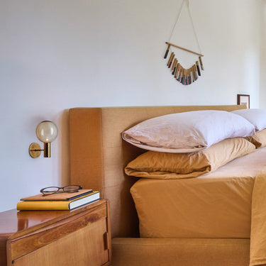 1960s Hans Agne Jakobsson #V149 Glass & Brass Wall Lamp for Markaryd