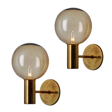 1960s Hans Agne Jakobsson #V149 Glass & Brass Wall Lamp for Markaryd