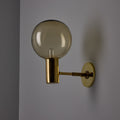 V3531 1960s Hans Agne Jakobsson V149 Glass Brass Wall Lamp for Markaryd Two Enlighten