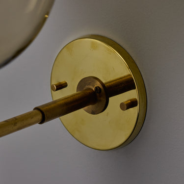 V3531 1960s Hans Agne Jakobsson V149 Glass Brass Wall Lamp for Markaryd Two Enlighten