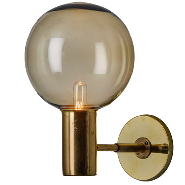 V3531 1960s Hans Agne Jakobsson V149 Glass Brass Wall Lamp for Markaryd Two Enlighten