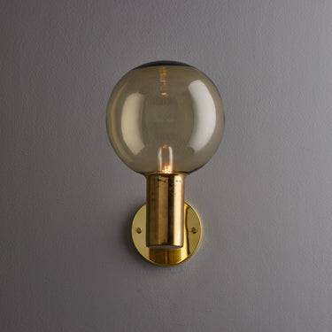 V3531 1960s Hans Agne Jakobsson V149 Glass Brass Wall Lamp for Markaryd Two Enlighten
